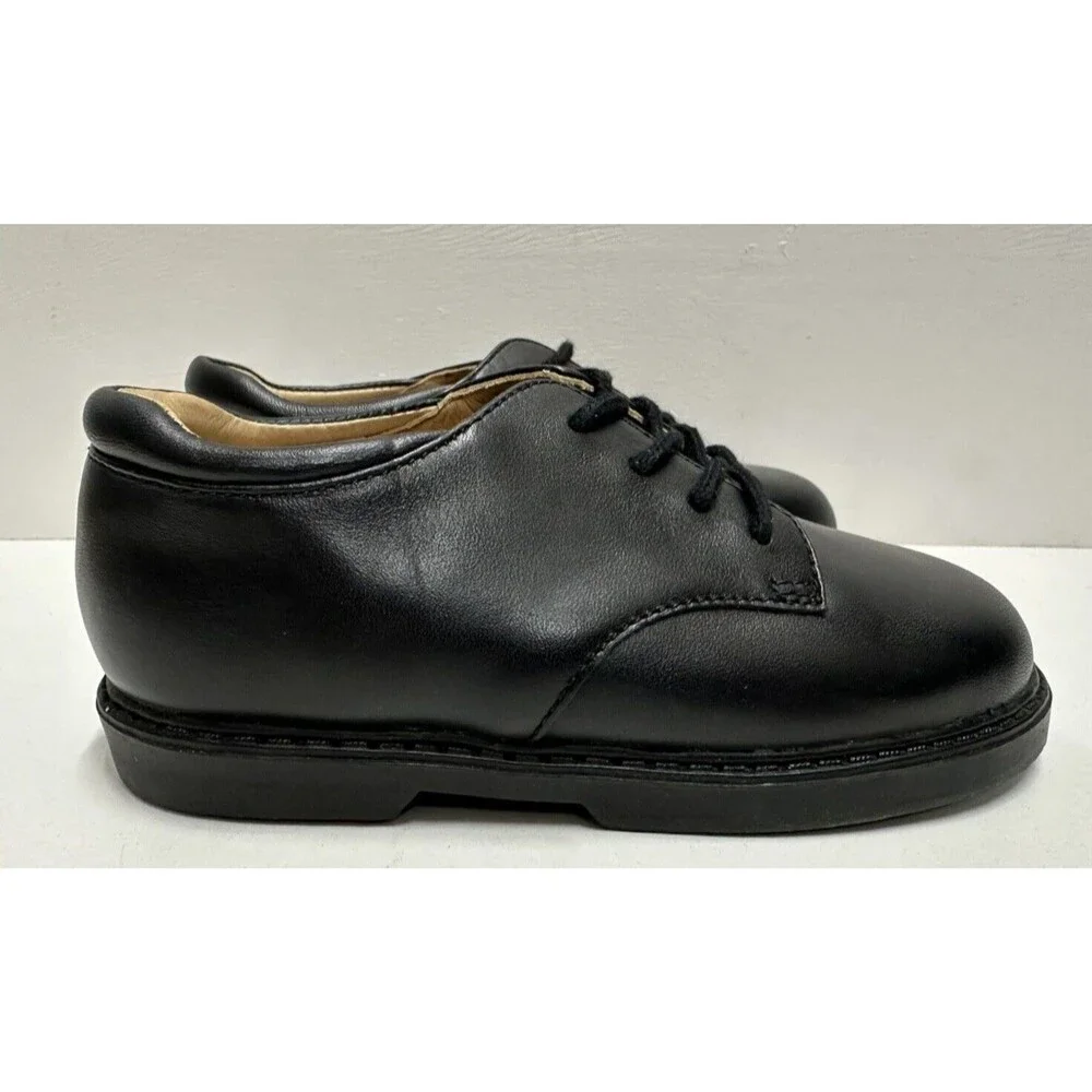 Jumping Jacks boys toddler size 9.5M dress lace up black leather shoes